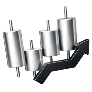 3D-icoon van een candlestick-handelsgrafiek op de over-ons-pagina van Cap Trusteau